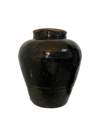 Large Black Rice Jar