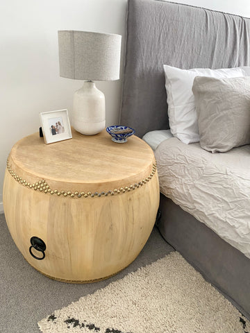 Drum Stool Side Table - NATURAL